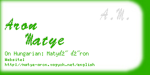 aron matye business card